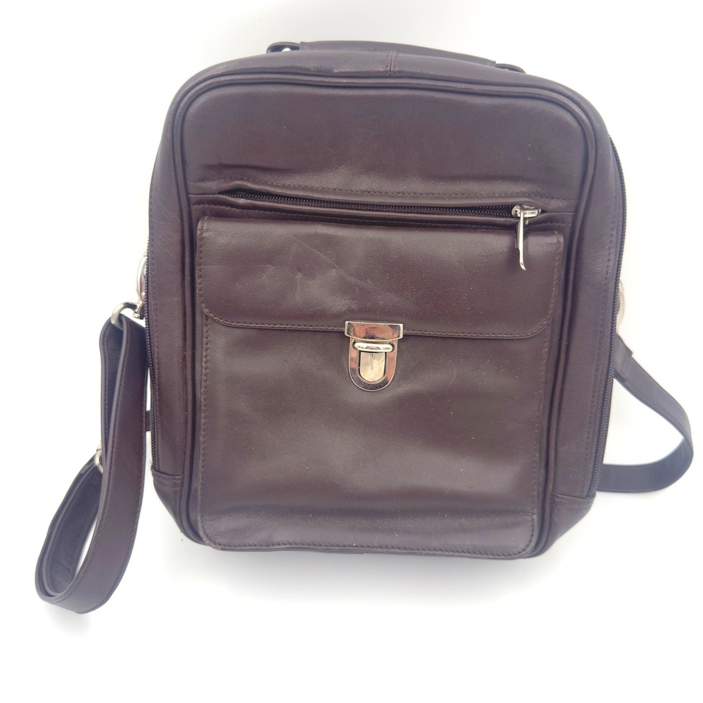 Osgoode Marley Leather Messenger Crossbody Bag Brown Medium
